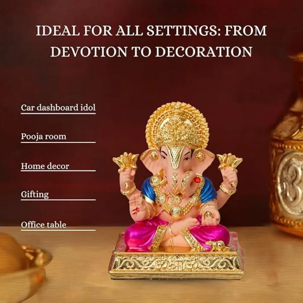 Dagdusheth Ganpati Idol – Lord Ganesha Murti for Home Temple & Pooja Room | Divine Ganesh Statue for Positive Energy, Wealth & Prosperity - Image 3