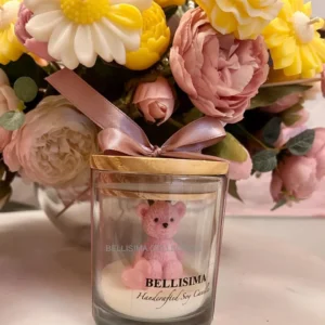 TEDDY WITH HEART IN JAR CANDLE