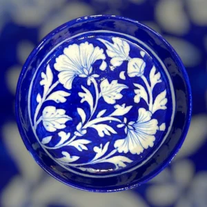 Handcrafted Blue Pottery Art Plates Elegant & Timeless Tableware 7 Inch