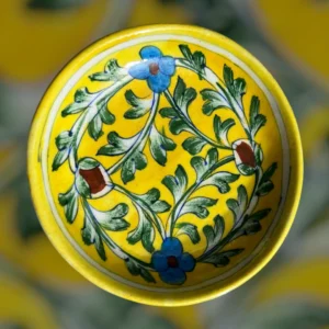 Handcrafted Blue Pottery Decorative Plate – 4 Inch