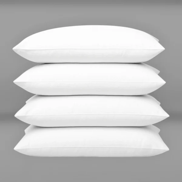 Micro fibre Soft Pillow – Regular Size (24x16 inch) | White Cotton Cover. (Pack of 4)